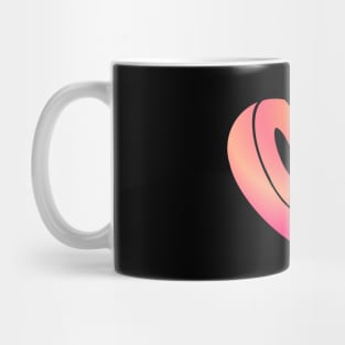 Love word in a heart shape simple cute design for valentines day pink and yellow gradient Mug